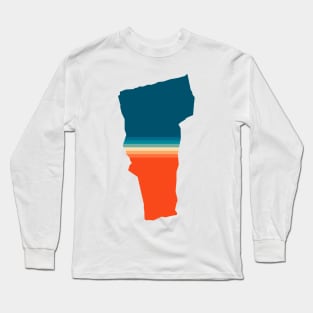 Vermont State Retro Map Long Sleeve T-Shirt